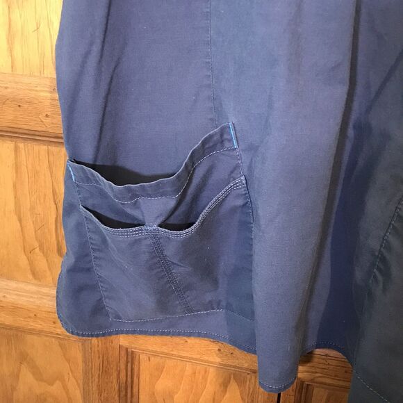 Wonder Winks Flex Scrub Top Women's 3X Navy Cotton Blend Pockets V-Neck Medical - Picture 3 of 8